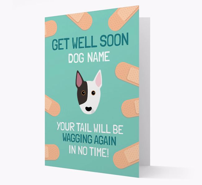 Personalized 'Get well soon {dogsName}' Card with {breedFullName} Icon